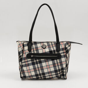 Giani Bernini Nylon Tote Tan Plaid Pre-own